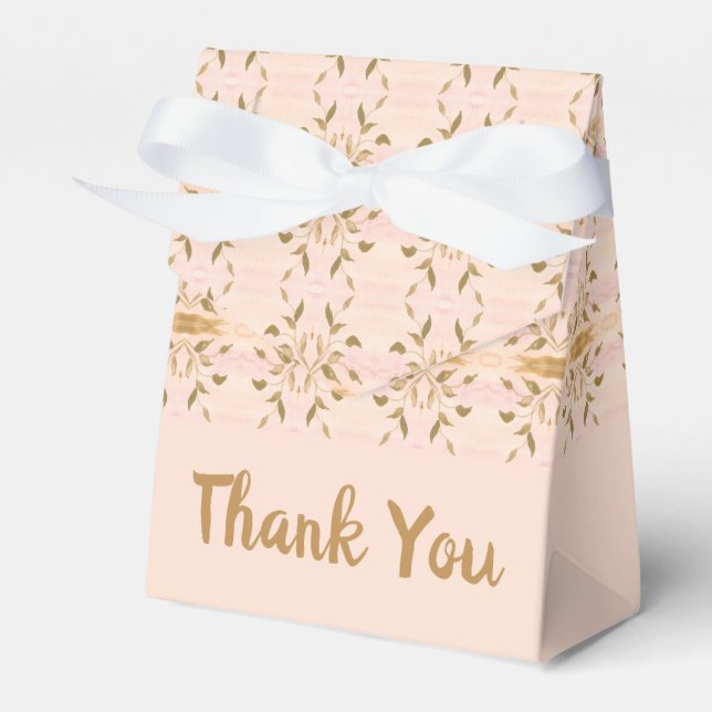 Gemustertes Gold und weich rosa Geschenkschachtel (Vorderseite)