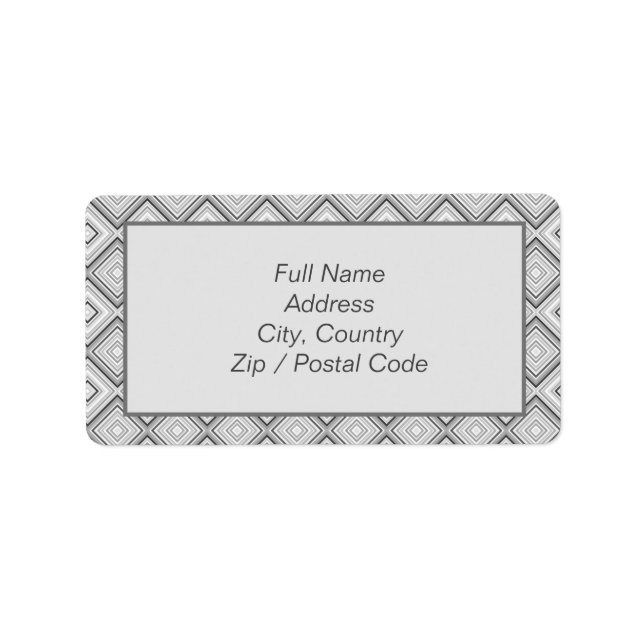 Gemustertes, graues Adressetikett (Vorne)
