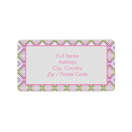 Gemustertes Graurosa und Limones Adressetikett