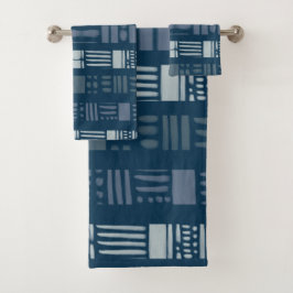 Gemustertes Handtuch in Navy Blue Shades Badhandtuch Set