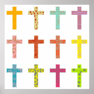 Gemustertes Kreuz Poster