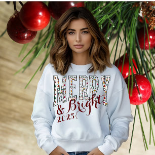 Gemustertes Merry & Bright Christmas Sweatshirt