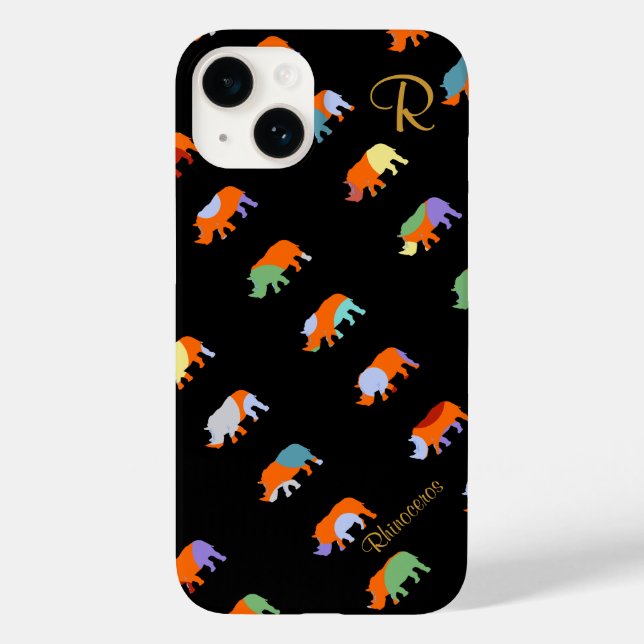 gemustertes Nashorn niedlich Case-Mate iPhone Hülle (Rückseite)