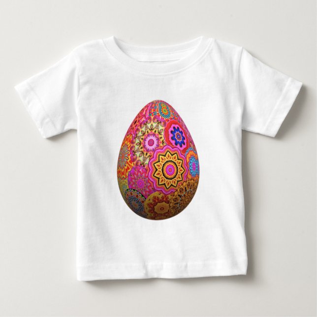 Gemustertes Osterei Baby T-shirt (Vorderseite)