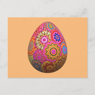 Gemustertes Osterei Feiertagspostkarte