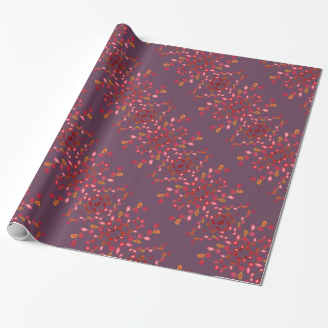 Gemustertes Pflaumenpapier Geschenkpapier (Ungerollt)