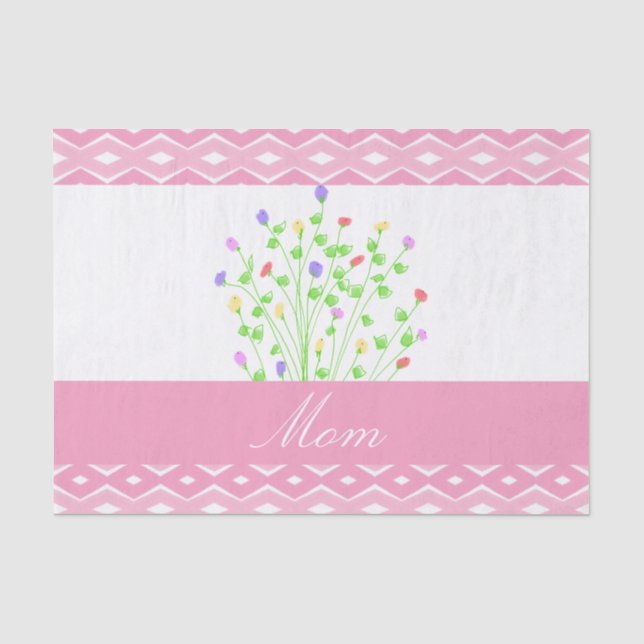 Gemustertes rosa Gewebpapier für die Mama Seidenpapier (Vorderseite)