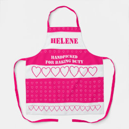 Gemustertes rosa Herz Schürze