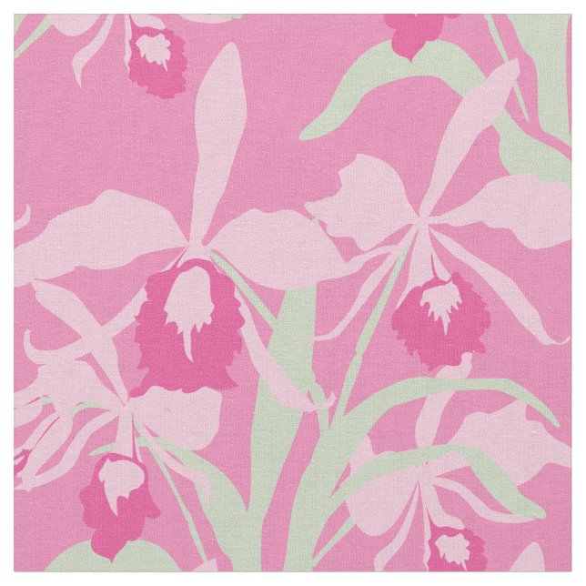Gemustertes, rosa, rosa orchid Stoff (Nahaufnahme)