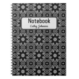 Gemustertes Schwarz-Grau-Notebook Notizblock