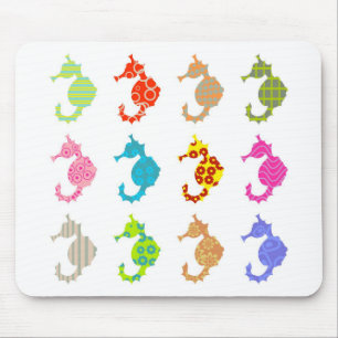 Gemustertes Seepferd Mousepad