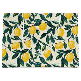 Gemustertes SpiralNotebook aus hellgelber Lemon Große Geschenktüte