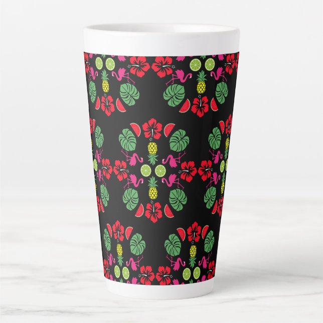 Gemustertes tropisches Obst Milchtasse (Vorderseite)