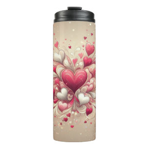 gemustertes Valentinherz Thermosbecher
