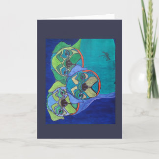 Gemütlich als 3 Möpse Feiertagskarte