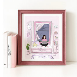 gemütlich am Zuhause, Mode-Illusion Poster