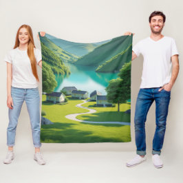 "Gemütlich bis in die Berge - Landschaftliche Natu Fleecedecke