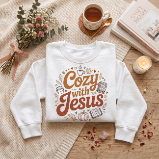 Gemütlich mit Jesus. Thanksgiving T-Shirt-Design  Sweatshirt