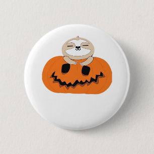 Gemütlich mit unserem Halloween-Sloth-T - Shirt - Button