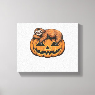Gemütlich mit unserem Halloween-Sloth-T - Shirt - Leinwanddruck