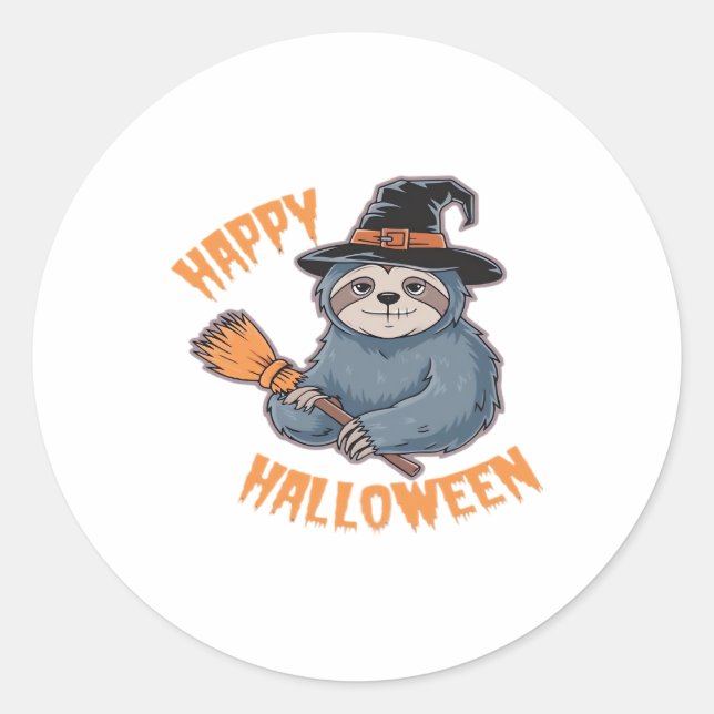 Gemütlich mit unserem Halloween-Sloth-T - Shirt �  Runder Aufkleber (Vorderseite)