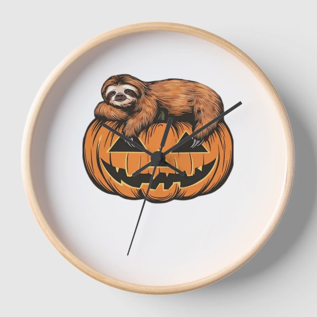Gemütlich mit unserem Halloween-Sloth-T - Shirt -  Uhr (Vorderseite)