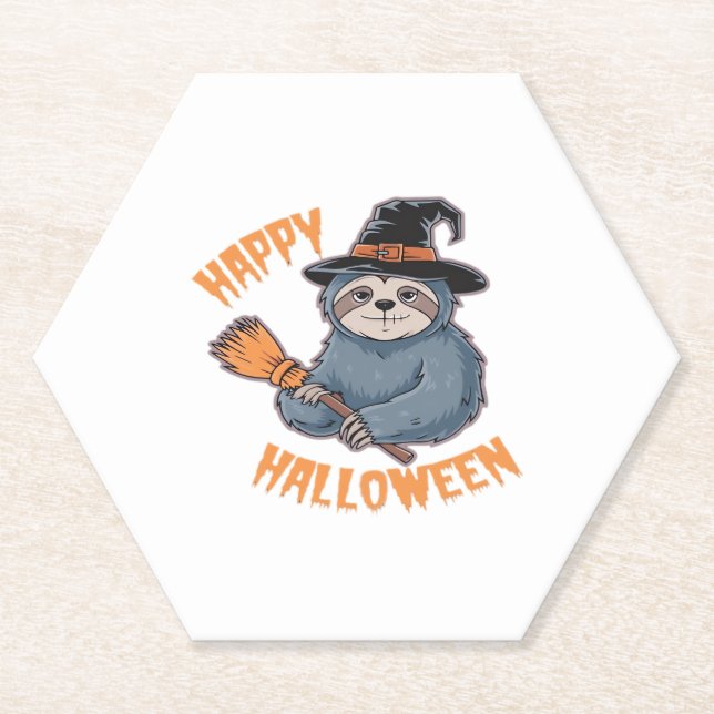 Gemütlich mit unserem Halloween-Sloth-T - Shirt �  Untersetzer (Vorderseite)