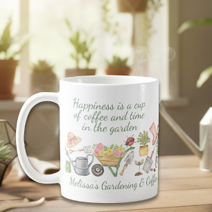 Gemütliche Aquarell-Gartengeräte Rose Botanisch Kaffeetasse