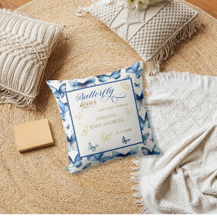 Gemütliche Blaue Gold Schmetterling Küsse Babypart Kissen