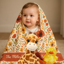 gemütliche Blumenernte Zuhause & Familienname Fleecedecke