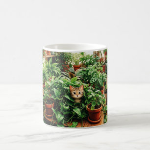 Gemütliche botanische Katzen-Garten-Kunst-Keramik- Kaffeetasse