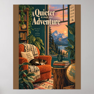 Gemütliche Bücher-Ecke Illustrative Kunst mit Lese Poster