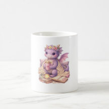 Gemütliche Bücher-Mama-Drache-Kaffeetasse