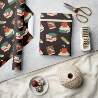 Gemütliche Bücher und Kaffee Lesen Geschenkpapier