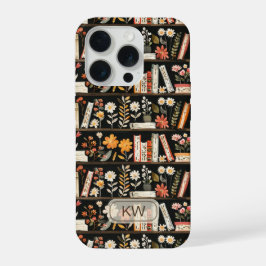 Gemütliche Bücherregal-Monogramm-Handyhülle iPhone 15 Pro Hülle