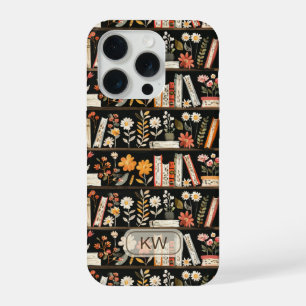 Gemütliche Bücherregal-Monogramm-Handyhülle iPhone 15 Pro Hülle