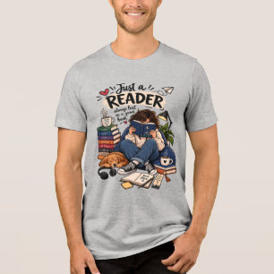 Gemütliche Buchliebhaber-Lesebild-Illustration Tri-Blend Shirt