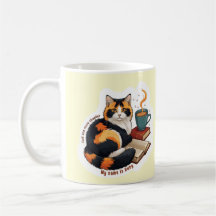 Gemütliche Calico-Katze Personalisierter Lesekaffe
