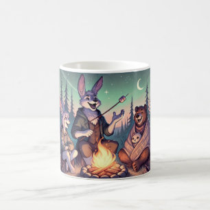 Gemütliche Campfire Tales - Bunny & Bär Unter den  Kaffeetasse