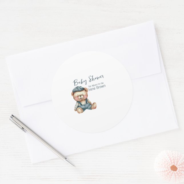 Gemütliche Charming-Babydusche Runder Aufkleber (Umschlag)