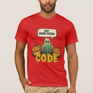 Gemütliche Coding-Saison-Geist Halloween T-Shirt