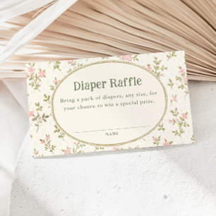Gemütliche Cottage-Blumen-Baby-Party-Windel-Raffle Begleitkarte