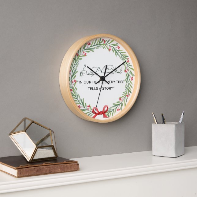 Gemütliche Dorfgirlande Geschichte Uhr (Büro)