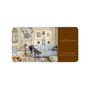 Gemütliche Ecke durch Carl Larsson Adressaufkleber