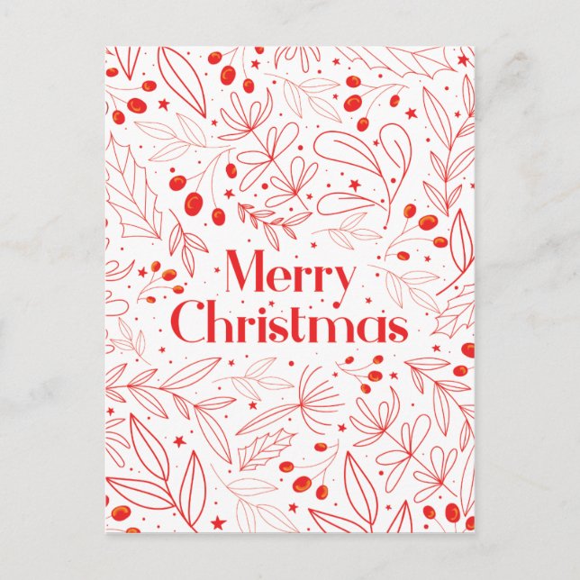 Gemütliche, elegante Weihnachtskarte Ankündigungspostkarte (Vorderseite)