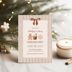 Gemütliche Friendsmas-Gestreifte Weihnachtsfeier-E Einladung