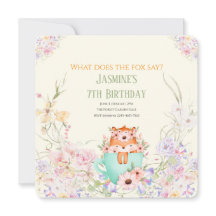 Gemütliche Fuchs-Blumen-Wald-Magische-Geburtstags-