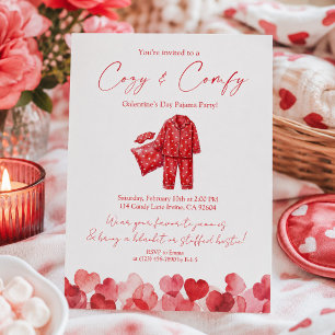 Gemütliche Galentine’s-Pyjama-Party Einladung
