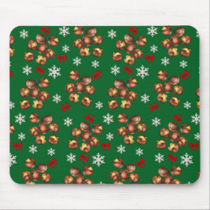 Gemütliche geröstete Kastanien und Schneeflocken W Mousepad