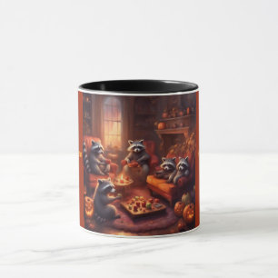 Gemütliche Halloween-Geschichte mit Waschbärenfami Tasse